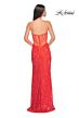 La Femme 32298 Corset Top Illusion Back Lace Dress