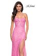 La Femme 32298 Corset Top Illusion Back Lace Dress