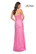 La Femme 32298 Corset Top Illusion Back Lace Dress