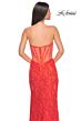 La Femme 32298 Corset Top Illusion Back Lace Dress