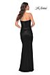 La Femme 32300 Ruched Satin Strapless Dress