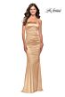La Femme 32300 Ruched Satin Strapless Dress