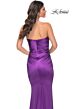 La Femme 32300 Ruched Satin Strapless Dress