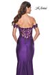 La Femme 32302 Lace Corset Off The Shoulder Dress