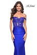 La Femme 32302 Lace Corset Off The Shoulder Dress