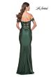 La Femme 32302 Lace Corset Off The Shoulder Dress