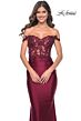 La Femme 32302 Lace Corset Off The Shoulder Dress