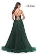 La Femme 32306 Illusion Corset High Slit Lace-Up Dress