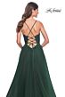 La Femme 32306 Illusion Corset High Slit Lace-Up Dress