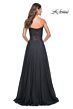 La Femme 32311 Lace Corset High Slit Strapless Dress