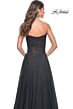 La Femme 32311 Lace Corset High Slit Strapless Dress