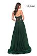 La Femme 32313 High Slit Lace Corset Strapless Dress