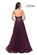 La Femme 32313 High Slit Lace Corset Strapless Dress