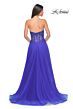 La Femme 32313 High Slit Lace Corset Strapless Dress