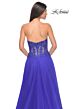 La Femme 32313 High Slit Lace Corset Strapless Dress