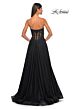 La Femme 32313 High Slit Lace Corset Strapless Dress