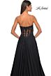 La Femme 32313 High Slit Lace Corset Strapless Dress