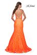 La Femme 32314 Illusion Sides Bare Back Lace Dress