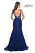La Femme 32315 Illusion Sides Plunging Neck Lace Dress
