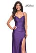La Femme 32317 Strappy Back Cowl Neck High Slit Dress