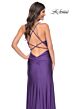 La Femme 32317 Strappy Back Cowl Neck High Slit Dress