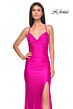 La Femme 32317 Strappy Back Cowl Neck High Slit Dress