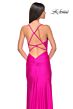La Femme 32317 Strappy Back Cowl Neck High Slit Dress