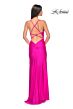 La Femme 32317 Strappy Back Cowl Neck High Slit Dress