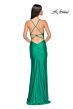 La Femme 32317 Strappy Back Cowl Neck High Slit Dress