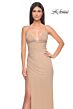 La Femme 32318 Lace-Up Back Ruched Hot Fix Dress