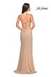 La Femme 32318 Lace-Up Back Ruched Hot Fix Dress
