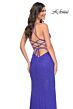 La Femme 32318 Lace-Up Back Ruched Hot Fix Dress