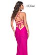 La Femme 32320 Empire Waist Glitter Top Lace-Up Dress