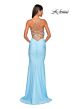 La Femme 32320 Empire Waist Glitter Top Lace-Up Dress