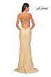 La Femme 32320 Empire Waist Glitter Top Lace-Up Dress