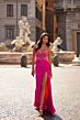 La Femme 32321 Lace Corset Slit Skirt Dress