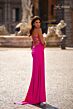 La Femme 32321 Lace Corset Slit Skirt Dress