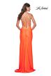 La Femme 32321 Lace Corset Slit Skirt Dress