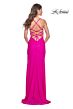 La Femme 32321 Lace Corset Slit Skirt Dress