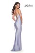 La Femme 32322 Illusion Corset Ruched Skirt Dress
