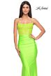 La Femme 32322 Illusion Corset Ruched Skirt Dress