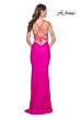 La Femme 32325 Lace-Up Back Embellished Top Dress