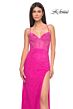 La Femme 32328 Tie Back Illusion Corset Sparkly Dress