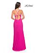 La Femme 32328 Tie Back Illusion Corset Sparkly Dress