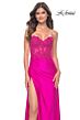 La Femme 32329 Lace Corset Embellished Skirt Dress