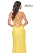 La Femme 32330 High Slit Lace-Up Sequin Dress
