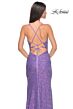 La Femme 32330 High Slit Lace-Up Sequin Dress