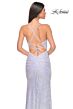 La Femme 32331 High Slit Lace-Up Back Sequin Dress