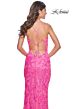 La Femme 32332 Lace-Up Back Floral Sequin Dress