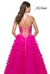 La Femme 32334 Ruffle Skirt Floral Corset Lace-Up Dress